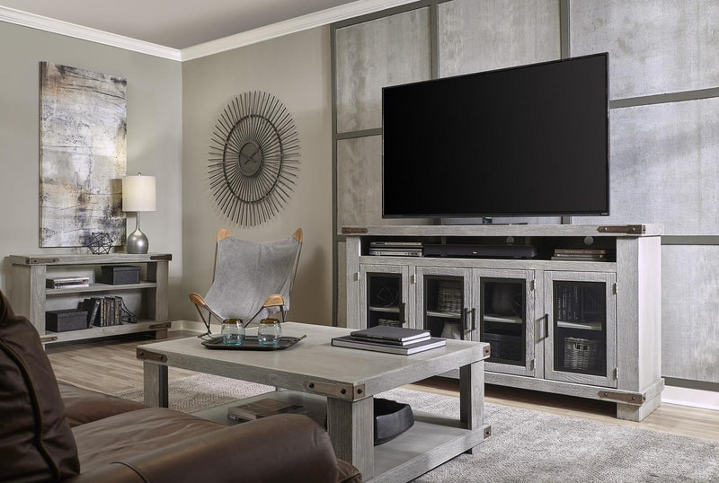 Aspenhome Sawyer 78"Highboy Console in Lighthouse Grey - Furniture City (CA)l