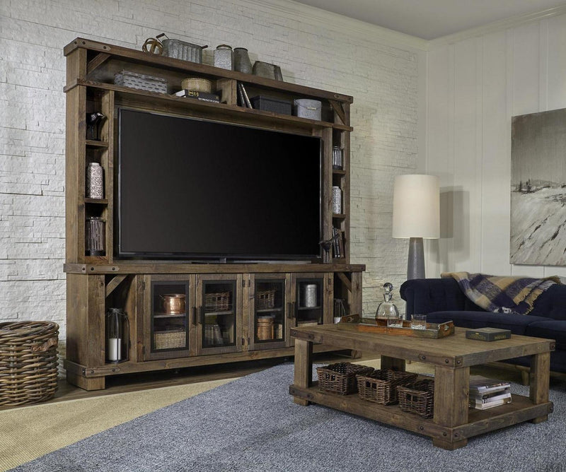 Aspenhome Sawyer 98"Console and Hutch in Brindle - Furniture City (CA)l