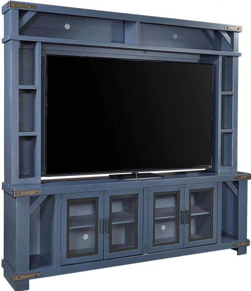 Aspenhome Sawyer 98"Console and Hutch in Malta Blue - Furniture City (CA)l