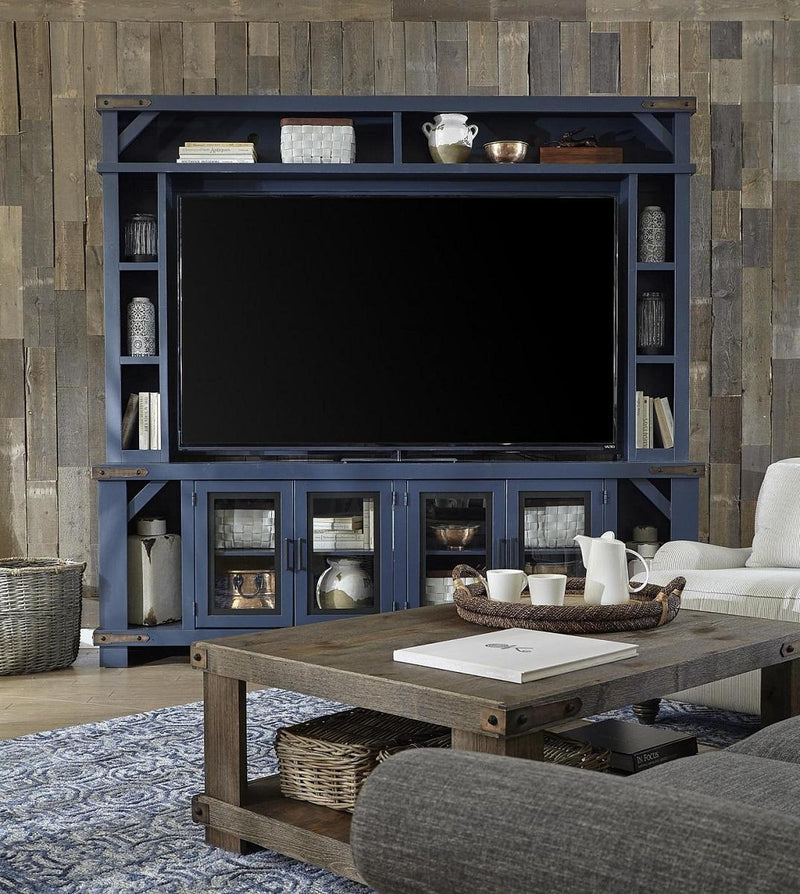 Aspenhome Sawyer 98"Console and Hutch in Malta Blue - Furniture City (CA)l