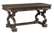 Aspenhome Sheffield 66" Writing Desk in Warm Rubbed Brown - Furniture City (CA)l