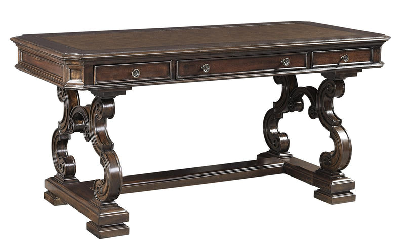 Aspenhome Sheffield 66" Writing Desk in Warm Rubbed Brown - Furniture City (CA)l
