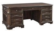 Aspenhome Sheffield 75" Executive Desk Set in Warm Rubbed Brown I39-300T-300B - Furniture City (CA)l