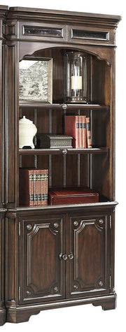 Aspenhome Sheffield Door Bookcase in Warm Rubbed Brown - Furniture City (CA)l