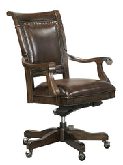 Aspenhome Sheffield Office Chair with Arm in Warm Rubbed Brown - Furniture City (CA)l