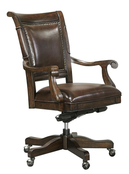 Aspenhome Sheffield Office Chair with Arm in Warm Rubbed Brown image