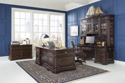 Aspenhome Sheffield 75" Credenza Desk in Warm Rubbed Brown - Furniture City (CA)l
