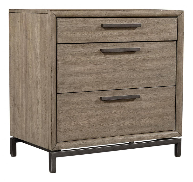 Aspenhome Trellis 3 Drawer Nightstand in Desert Brown - Furniture City (CA)l
