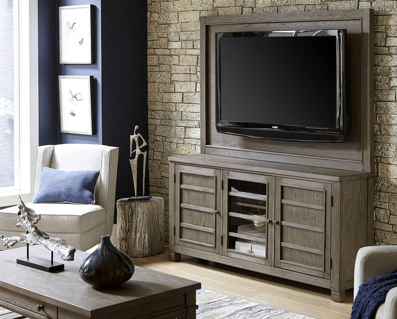 Aspenhome Tucker 66" Console with TV Backer in Stone - Furniture City (CA)l