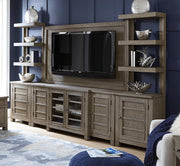 Aspenhome Tucker 75" Console Wall with TV Backer in Stone - Furniture City (CA)l