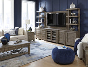 Aspenhome Tucker 75" Console Wall with TV Backer in Stone - Furniture City (CA)l
