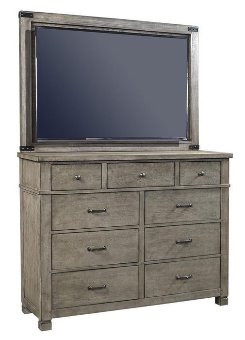 Aspenhome Tucker TV Frame with TV Mount in Stone - Furniture City (CA)l