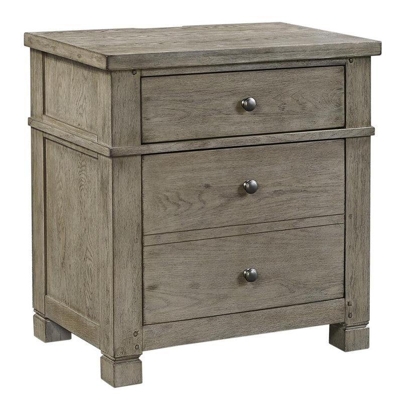 Aspenhome Tucker Two Drawer Nightstand in Stone - Furniture City (CA)l