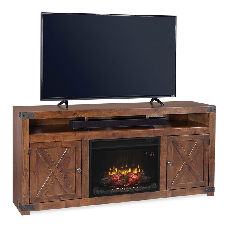 Aspenhome Urban Farmhouse 72" Fireplace Console in Fruitwood - Furniture City (CA)l