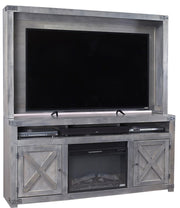 Aspenhome Urban Farmhouse 72" Fireplace Console in Grey - Furniture City (CA)l