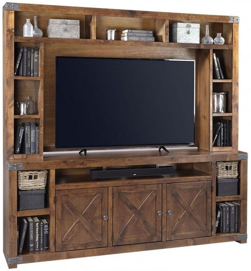 Aspenhome Urban Farmhouse 84" Console with Hutch in Tobacco - Furniture City (CA)l
