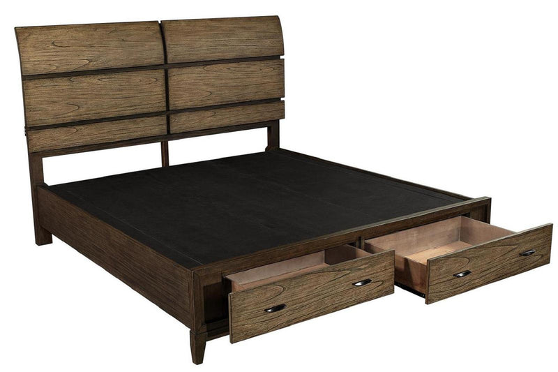 Aspenhome Westlake Queen Sleigh Storage Bed in Portobello - Furniture City (CA)l