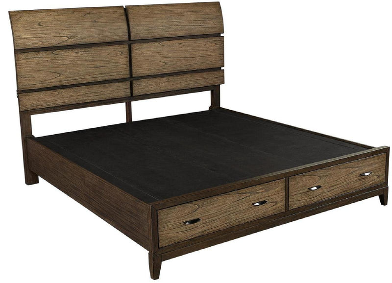 Aspenhome Westlake King Sleigh Storage Bed in Portobello - Furniture City (CA)l