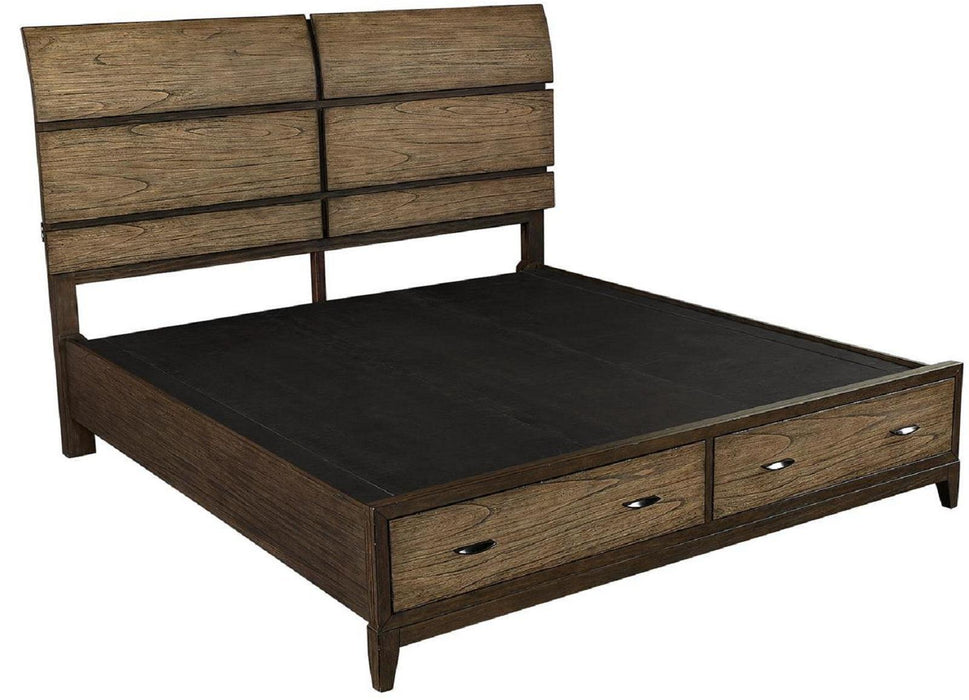 Aspenhome Westlake Queen Sleigh Storage Bed in Portobello