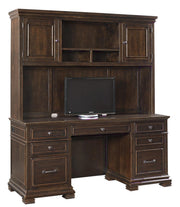 Aspenhome Weston 66" Credenza Desk with Hutch in Brown/317 - Furniture City (CA)l