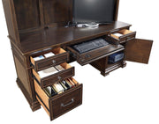 Aspenhome Weston 66" Credenza Desk with Hutch in Brown/317 - Furniture City (CA)l