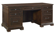 Aspenhome Weston 66" Executive Desk with Power in Brown - Furniture City (CA)l