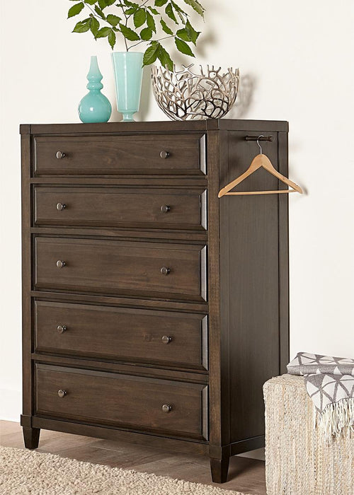 Asphenhome Easton 5 Drawer Chest in Burnt Umber