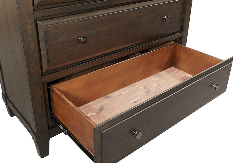 Asphenhome Easton 5 Drawer Chest in Burnt Umber - Furniture City (CA)l