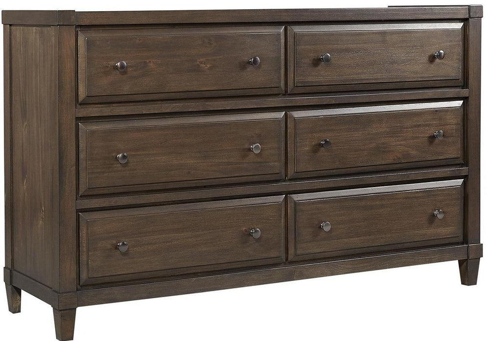 Asphenhome Easton 6 Drawer Dresser in Burnt Umber