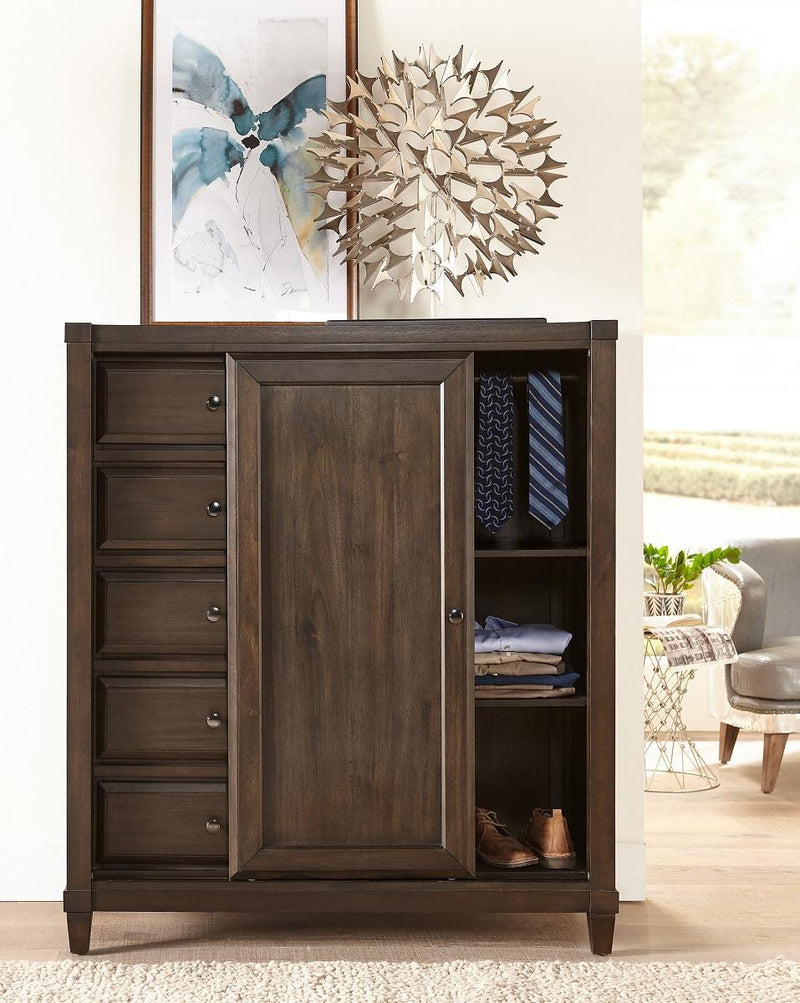Asphenhome Easton Sliding Door Chest in Burnt Umber - Furniture City (CA)l