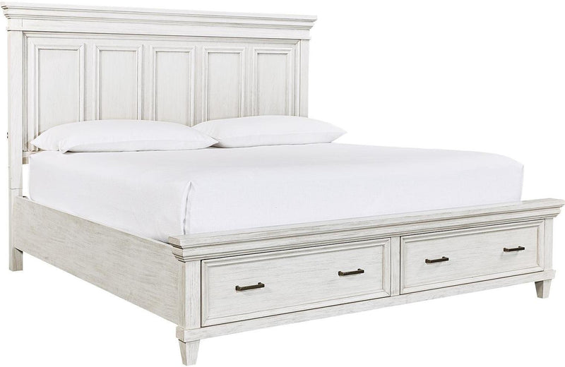 Aspenhome Caraway King Storage Bed in Aged Ivory - Furniture City (CA)l