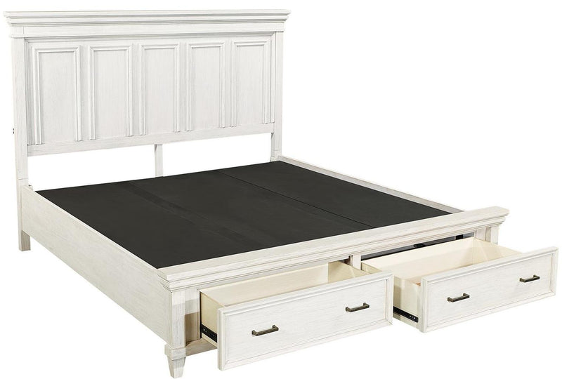 Aspenhome Caraway California King Storage Bed in Aged Ivory - Furniture City (CA)l