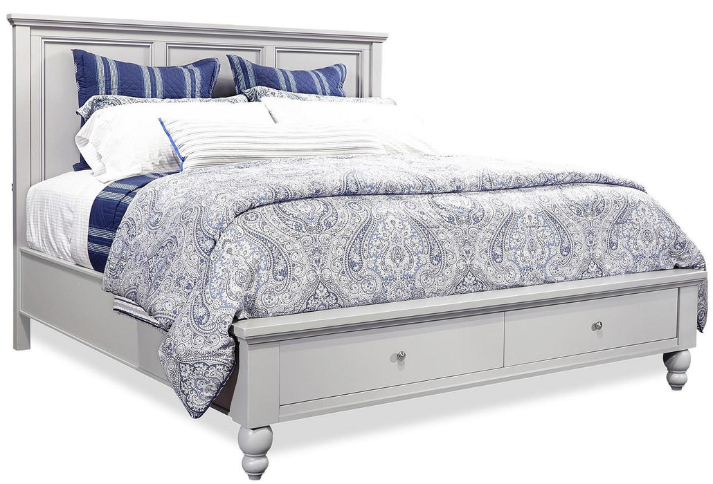 Aspenhome Cambridge Queen Panel Storage Bed in Grey