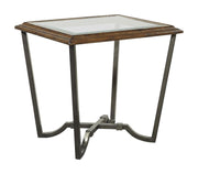 Aspenhome Furniture Mosaic End Table with Glass Top in Pecan - Furniture City (CA)l