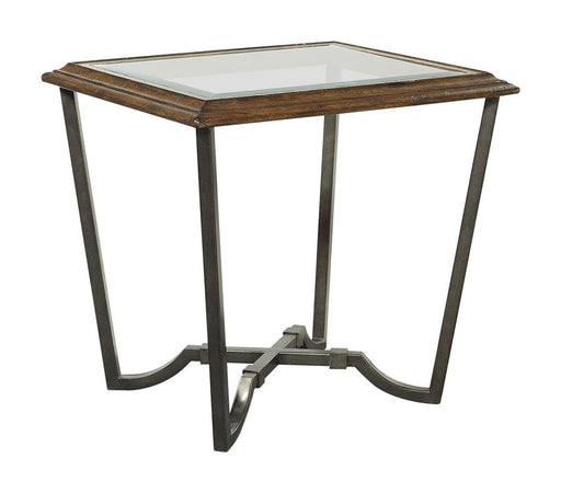 Aspenhome Furniture Mosaic End Table with Glass Top in Pecan image