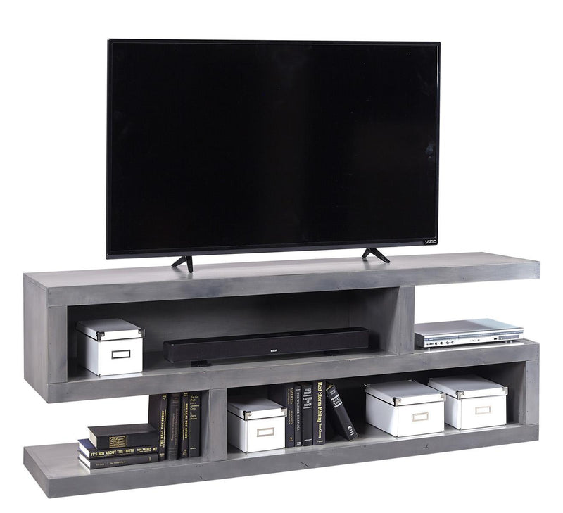 Aspenhome Contemporary Alder 74" Open S Console in Grey - Furniture City (CA)l