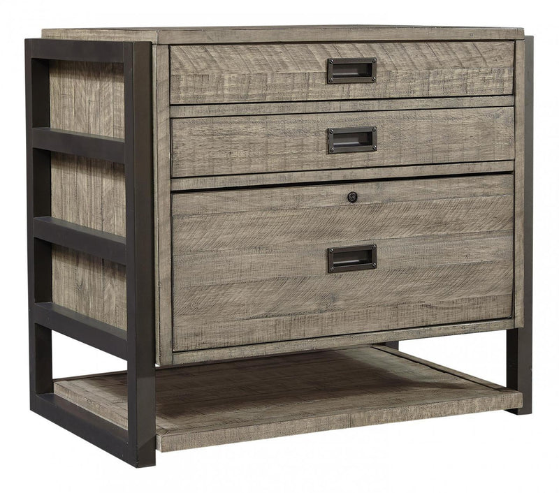 Aspenhome Furniture Grayson Workstation/Combo File in Cinder Grey - Furniture City (CA)l