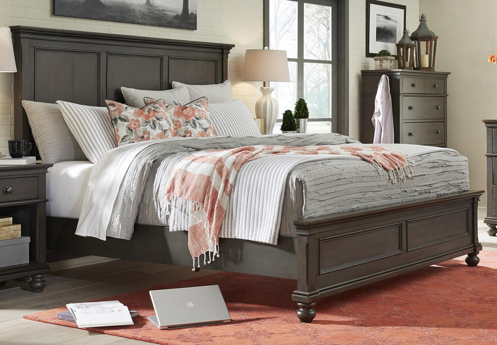 Aspenhome Oxford King Panel Bed in Peppercorn