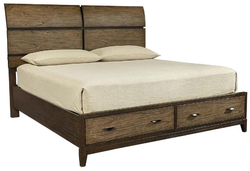Aspenhome Westlake King Sleigh Storage Bed in Portobello - Furniture City (CA)l