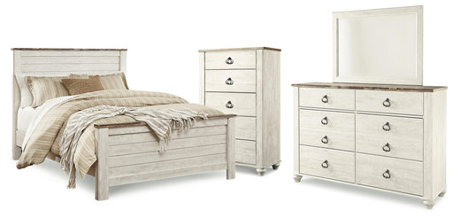 willowton-queen-panel-bed-dresser-mirror-and-chest-1