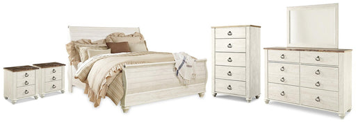 willowton-king-sleigh-bed-dresser-mirror-chest-and-2-nightstands-1