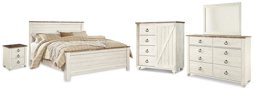 willowton-king-panel-bed-dresser-mirror-chest-and-nightstand-1