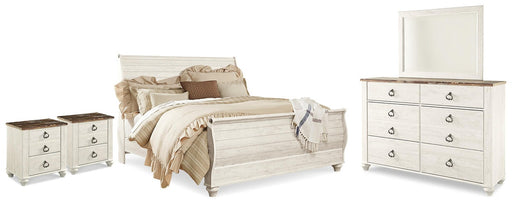 willowton-king-sleigh-bed-dresser-mirror-and-2-nightstands-1