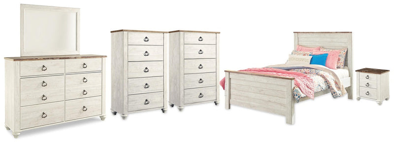 willowton-full-panel-bed-dresser-mirror-2-chests-and-nightstand-1