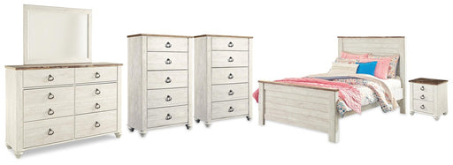 willowton-full-panel-bed-dresser-mirror-2-chests-and-nightstand-1
