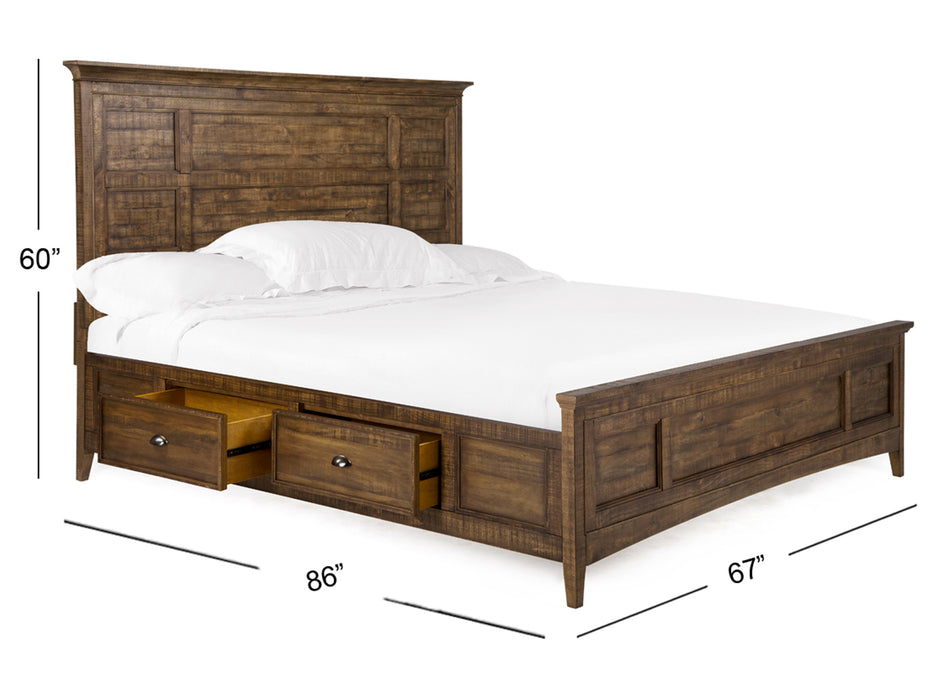 Bay Creek Complete Queen Panel Bed With Storage Rails