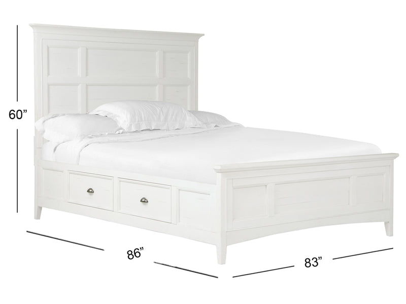 Heron Cove Complete King Panel Bed With Storage Rails - Furniture City (CA)l