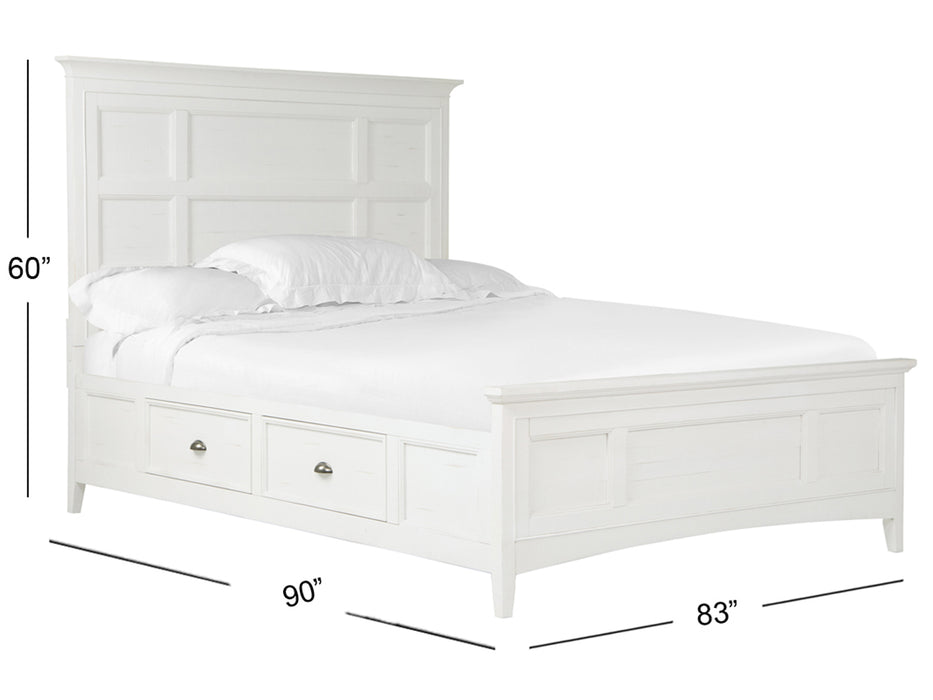 Heron Cove Complete Cal King Panel Bed With Storage Rails