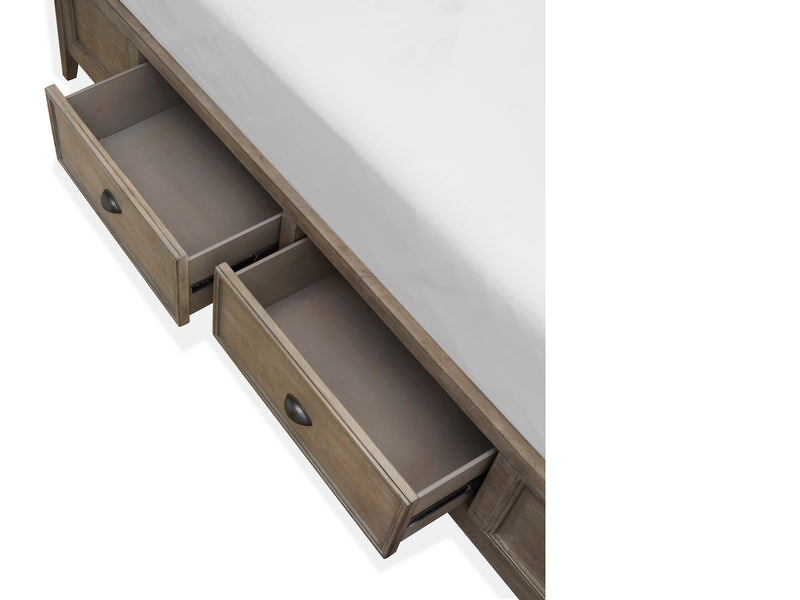 Paxton Place Complete Queen Panel Bed With Storage Rails