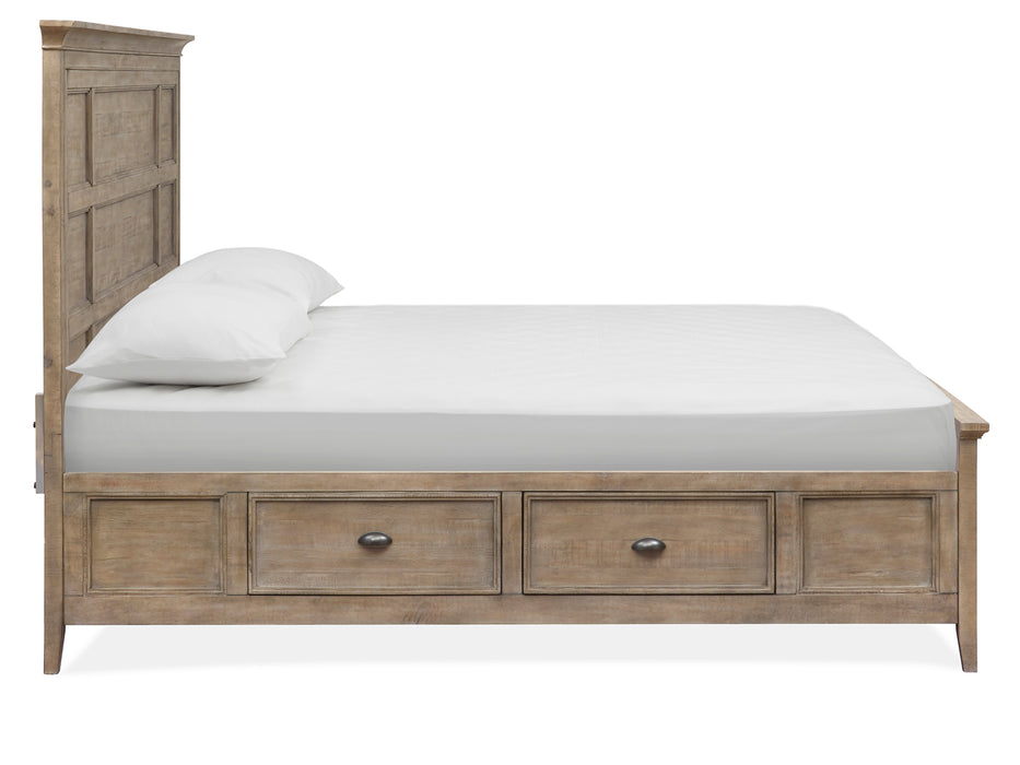 Paxton Place Complete King Panel Bed With Storage Rails